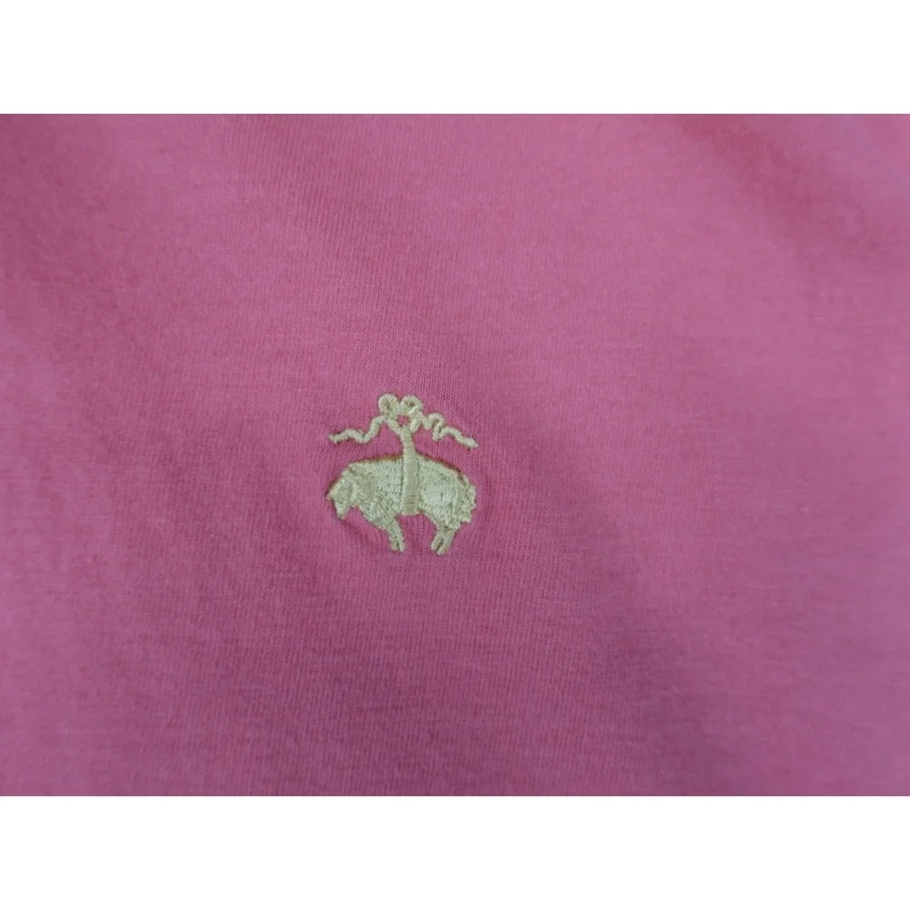 Brooks‎ Brothers 346 Polo Shirt Mens Medium Coral Pink Cotton Short Sleeve Logo